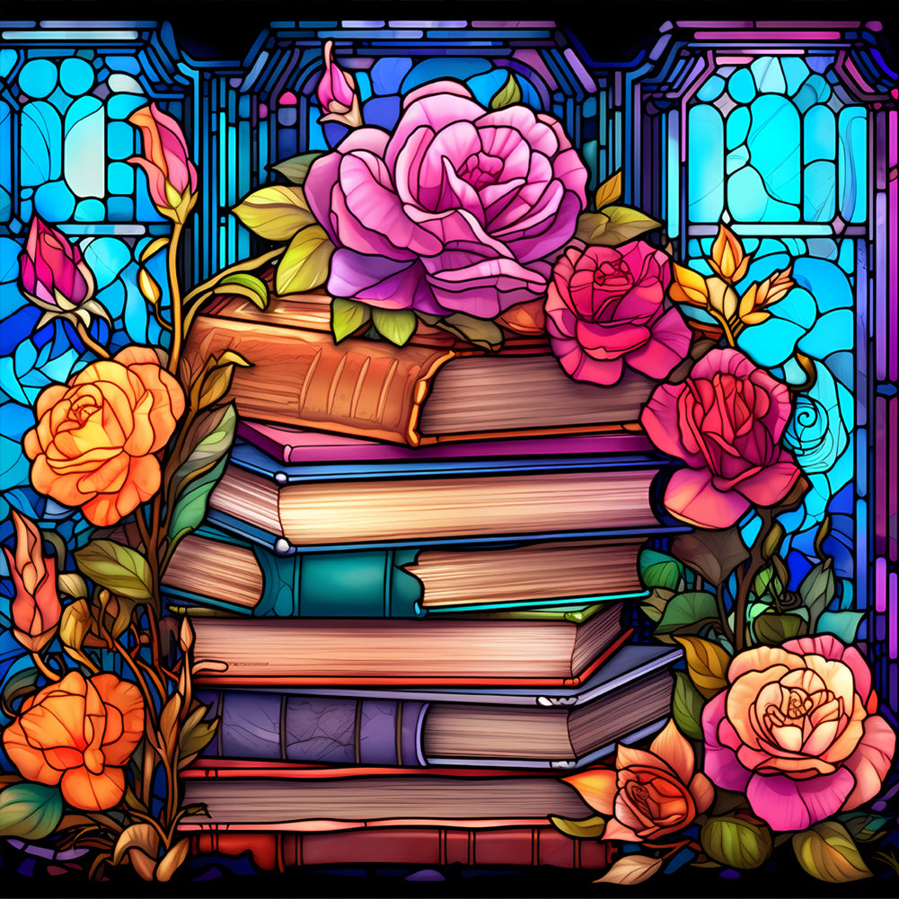 Diamond Painting - Full Round - book art glass art (30*30CM)