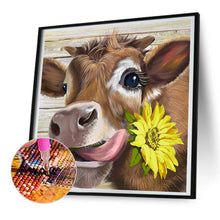 Load image into Gallery viewer, Diamond Painting - Full Round - sunflower and cow (30*30CM)
