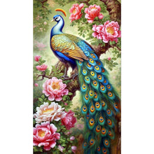 Load image into Gallery viewer, AB Diamond Painting - Full Round - garden peacock (40*70CM)
