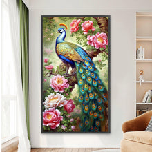 Load image into Gallery viewer, AB Diamond Painting - Full Round - garden peacock (40*70CM)
