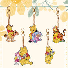 Load image into Gallery viewer, DIY Gem Keychains Handmade Pocket Mirror Cartoon (Winnie the Pooh)
