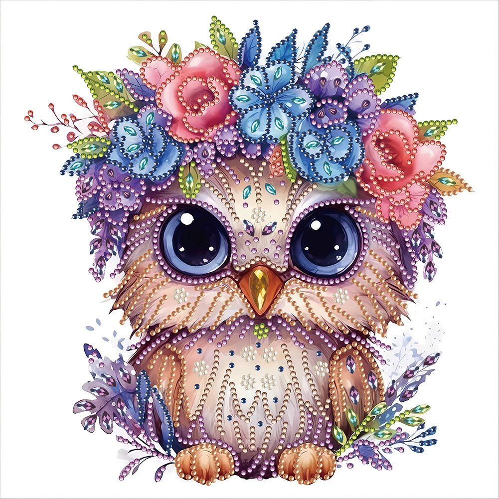 Diamond Painting - Partial Special Shaped - owl (30*30CM)