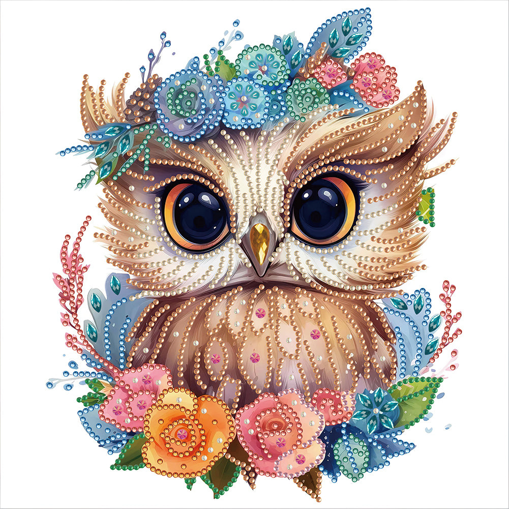 Diamond Painting - Partial Special Shaped - owl (30*30CM)