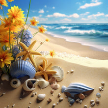 Load image into Gallery viewer, Diamond Painting - Full Round - sunflower beach (30*30CM)
