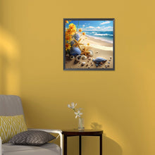 Load image into Gallery viewer, Diamond Painting - Full Round - sunflower beach (30*30CM)
