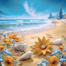 Load image into Gallery viewer, Diamond Painting - Full Round - sunflower beach (30*30CM)
