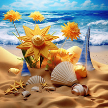 Load image into Gallery viewer, Diamond Painting - Full Round - sunflower beach (30*30CM)
