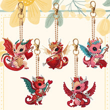 Load image into Gallery viewer, DIY Diamond Art Key Rings Cartoon Keychain Supplies Gift for Kids (Dragon)
