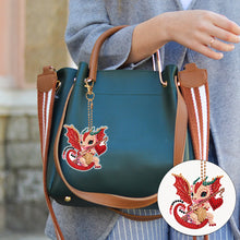 Load image into Gallery viewer, DIY Diamond Art Key Rings Cartoon Keychain Supplies Gift for Kids (Dragon)
