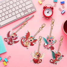 Load image into Gallery viewer, DIY Diamond Art Key Rings Cartoon Keychain Supplies Gift for Kids (Dragon)
