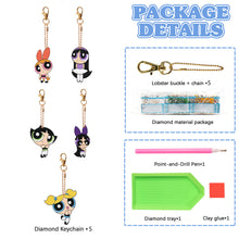 Load image into Gallery viewer, DIY Diamond Art Key Rings Cartoon Keychain Supplies Gift for Kids (Girl)
