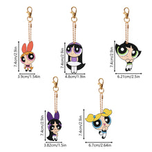 Load image into Gallery viewer, DIY Diamond Art Key Rings Cartoon Keychain Supplies Gift for Kids (Girl)
