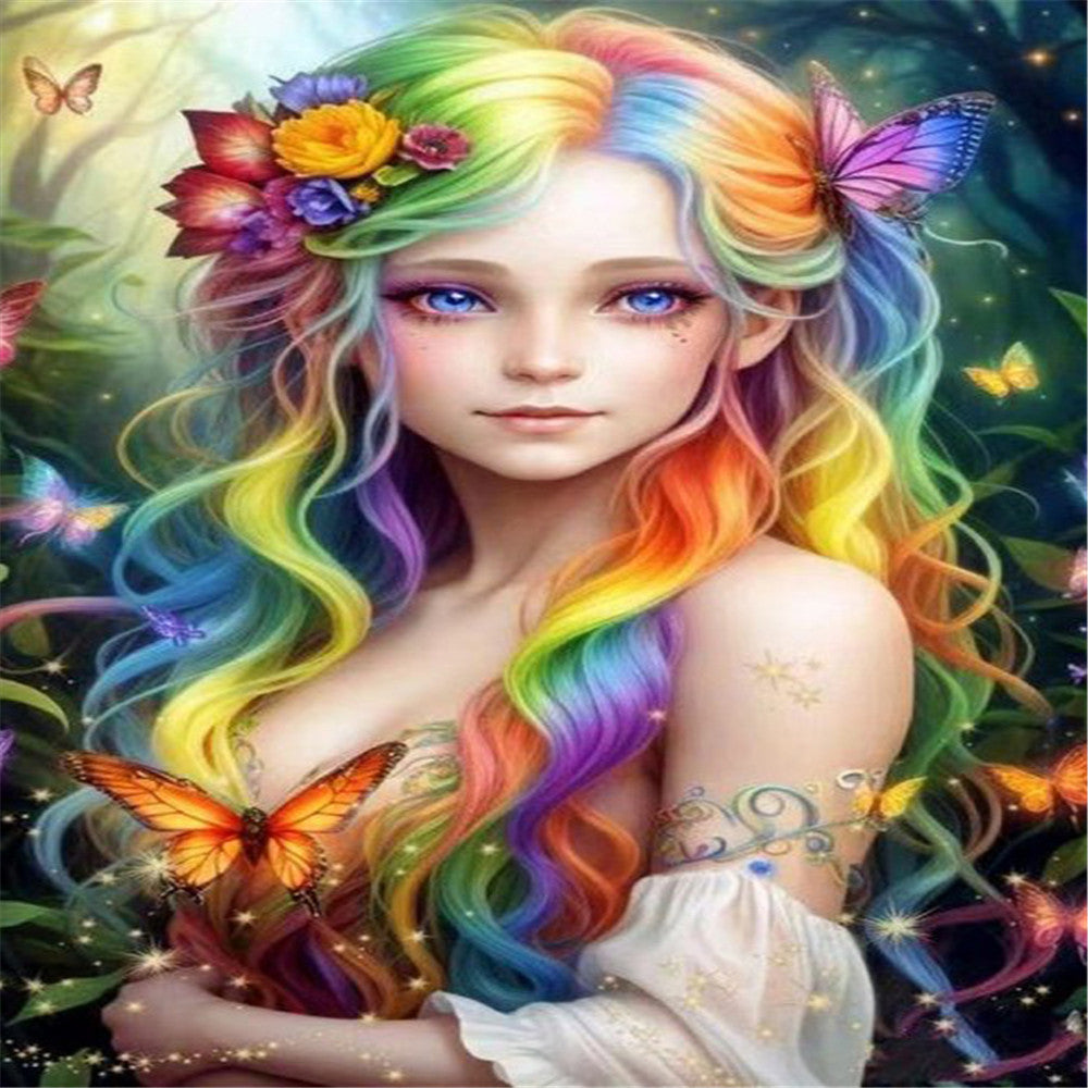 AB Diamond Painting - Full Round - little girl (40*60CM)