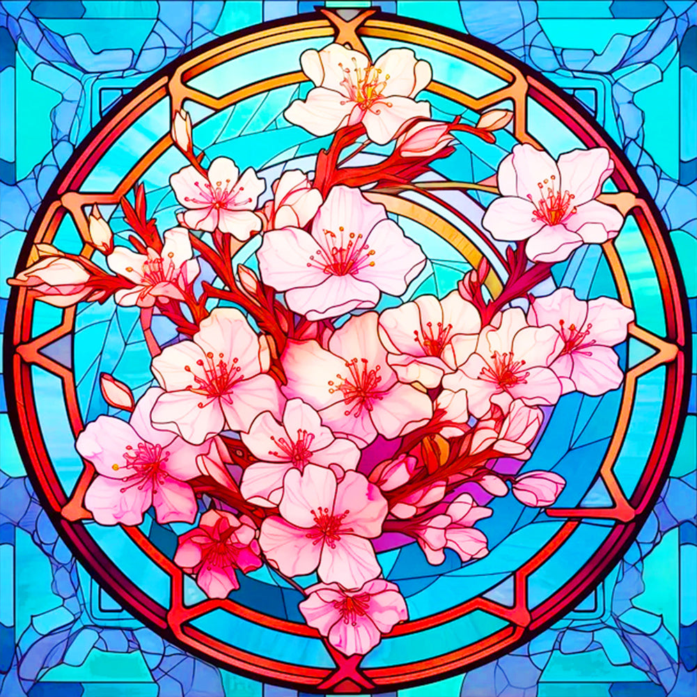 Diamond Painting - Full Round - glass art sakura (30*30CM)