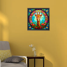 Load image into Gallery viewer, Diamond Painting - Full Round - glass art giraffe (30*30CM)
