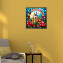 Load image into Gallery viewer, Diamond Painting - Full Round - glass art rose castle (30*30CM)
