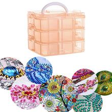 Load image into Gallery viewer, 3-Tier Container Case 18 Grids for Craft Storage and Organization (Orange)
