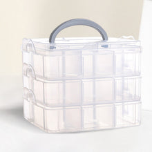 Load image into Gallery viewer, 3-Tier Container Case 18 Grids for Craft Storage and Organization (Clear)
