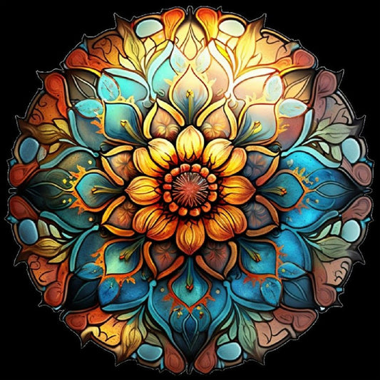 Diamond Painting - Full Round -Abstract mandala flower (30*30CM)