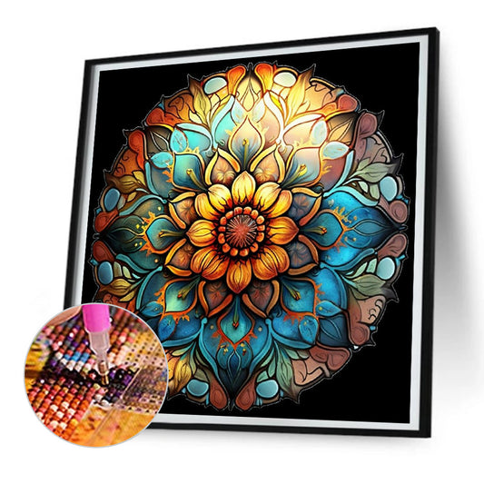 Diamond Painting - Full Round -Abstract mandala flower (30*30CM)