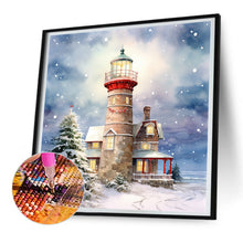 Load image into Gallery viewer, Diamond Painting - Full Round -Christmas winter snowflake lighthouse (30*30CM)
