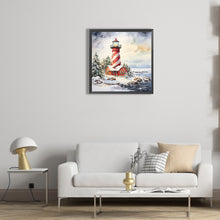 Load image into Gallery viewer, Diamond Painting - Full Round -Christmas winter snowflake lighthouse (30*30CM)
