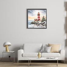 Load image into Gallery viewer, Diamond Painting - Full Round -Christmas winter snowflake lighthouse (30*30CM)
