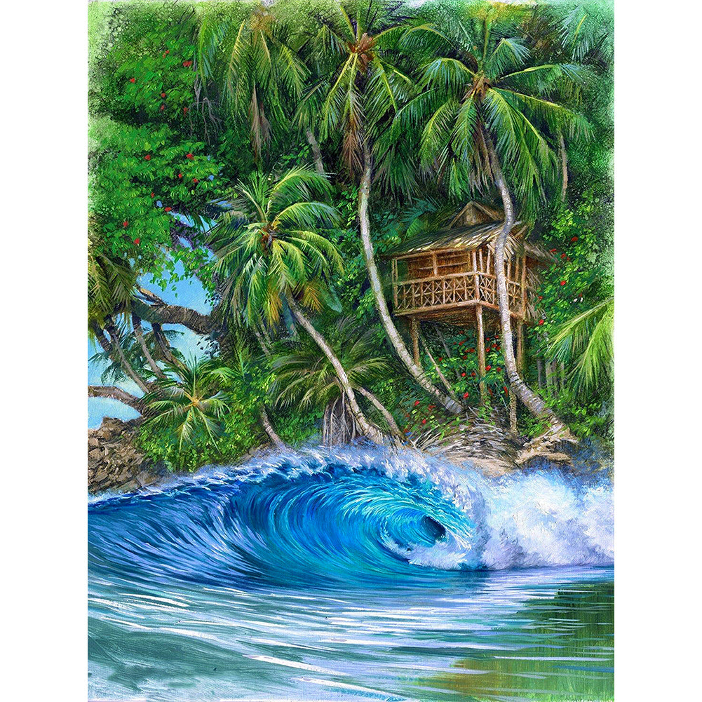 Diamond Painting - Full Round -beach spray (30*40CM)
