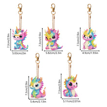 Load image into Gallery viewer, Dinosaur Diamond Art Key Rings Double Sided 6Pcs Keychain Supplies Gift for Kids
