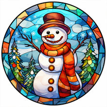 Load image into Gallery viewer, Diamond Painting - Full Round -Christmas Snowman Glass Art (30*30CM)
