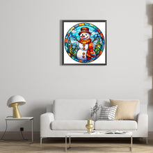 Load image into Gallery viewer, Diamond Painting - Full Round -Christmas Snowman Glass Art (30*30CM)
