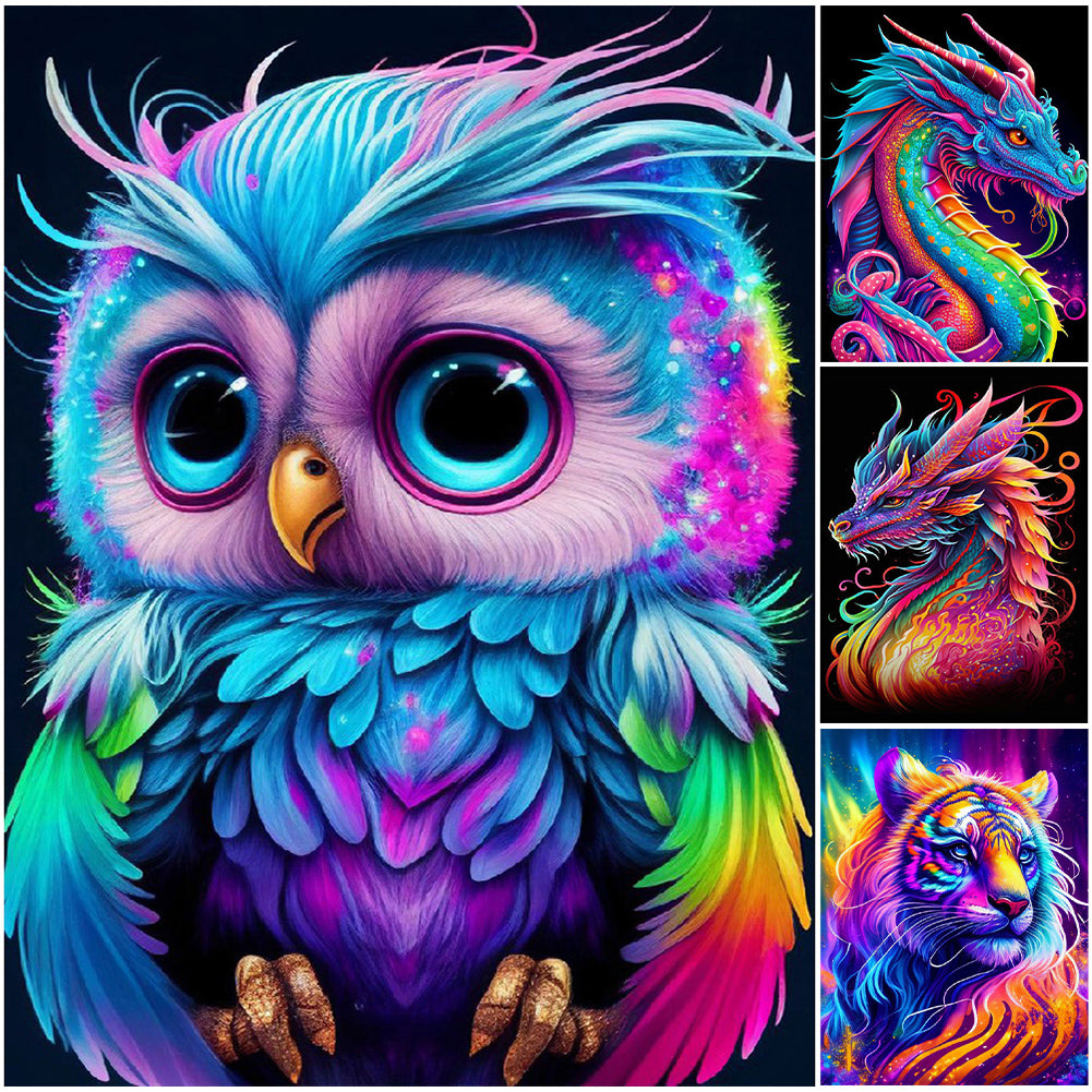 4pcs Diamond Painting Set - color animals (30*40CM)