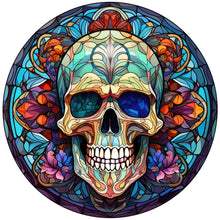 Load image into Gallery viewer, Diamond Painting - Full Round -Halloween Pumpkin Skeleton Haunted House Glass Art (30*30CM)
