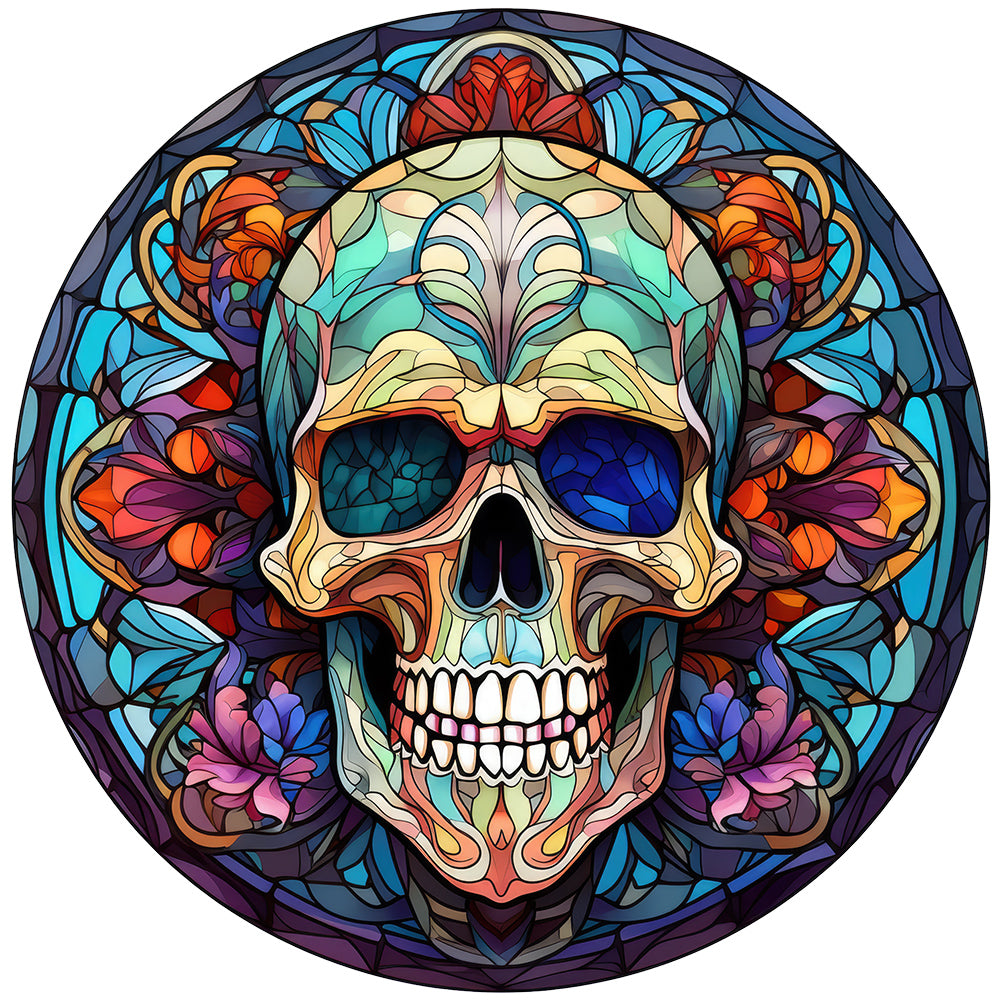 Diamond Painting - Full Round -Halloween Pumpkin Skeleton Haunted House Glass Art (30*30CM)