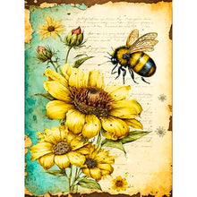 Load image into Gallery viewer, Diamond Painting - Full Round - sunflower and bee (30*40CM)

