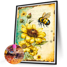 Load image into Gallery viewer, Diamond Painting - Full Round - sunflower and bee (30*40CM)
