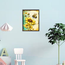 Load image into Gallery viewer, Diamond Painting - Full Round - sunflower and bee (30*40CM)

