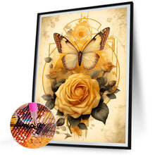 Load image into Gallery viewer, Diamond Painting - Full Round - butterfly and rose (30*40CM)
