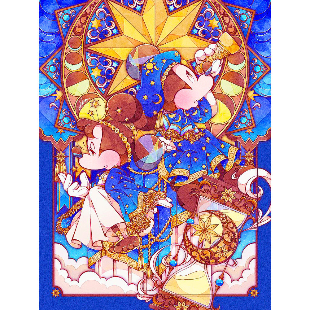Diamond Painting - Full Round - glass painting mickey mouse (30*40CM)