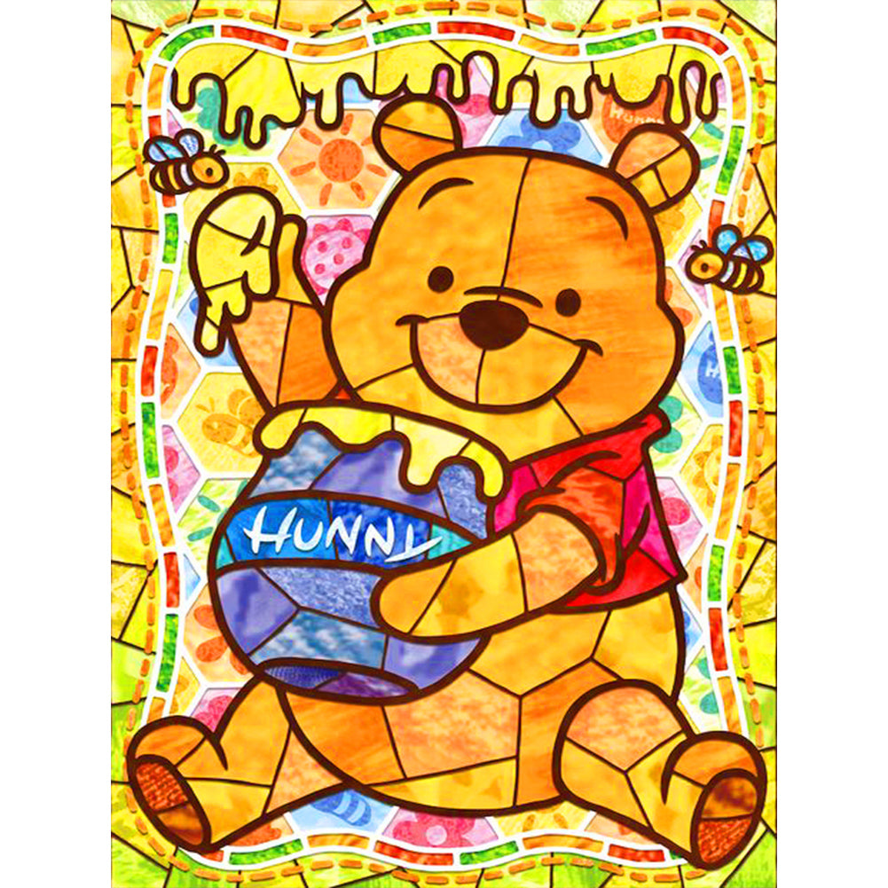 Diamond Painting - Full Round - glass painting winnie the pooh (30*40CM)