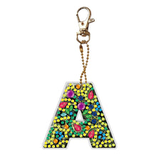 Load image into Gallery viewer, DIY Pocket Mirror Handmade Gem Keychains Letters Lady Bag Pendant (A)
