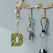 Load image into Gallery viewer, DIY Pocket Mirror Handmade Gem Keychains Letters Lady Bag Pendant (D)
