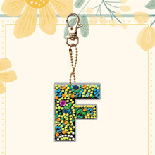 Load image into Gallery viewer, DIY Pocket Mirror Handmade Gem Keychains Letters Lady Bag Pendant (F)
