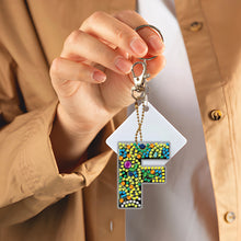 Load image into Gallery viewer, DIY Pocket Mirror Handmade Gem Keychains Letters Lady Bag Pendant (F)
