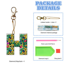 Load image into Gallery viewer, DIY Pocket Mirror Handmade Gem Keychains Letters Lady Bag Pendant (H)
