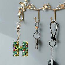 Load image into Gallery viewer, DIY Pocket Mirror Handmade Gem Keychains Letters Lady Bag Pendant (H)
