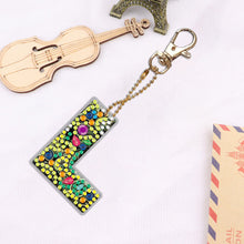 Load image into Gallery viewer, DIY Pocket Mirror Handmade Gem Keychains Letters Lady Bag Pendant (L)
