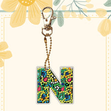 Load image into Gallery viewer, DIY Pocket Mirror Handmade Gem Keychains Letters Lady Bag Pendant (N)
