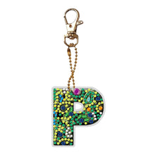 Load image into Gallery viewer, DIY Pocket Mirror Handmade Gem Keychains Letters Lady Bag Pendant (P)
