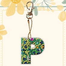 Load image into Gallery viewer, DIY Pocket Mirror Handmade Gem Keychains Letters Lady Bag Pendant (P)
